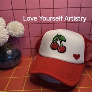 Cherry Kids Cap - Red and White